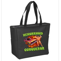 Hemorrhoid Conqueror Funny Meme Dank Weird Joke Women Zip Tote Bag