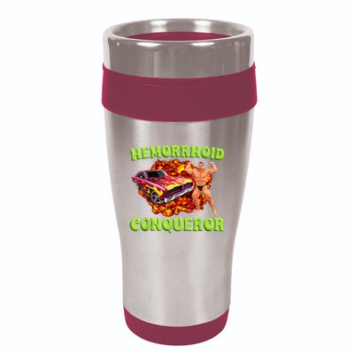 Hemorrhoid Conqueror Funny Meme Dank Weird Joke Women 16oz Travel Tumbler