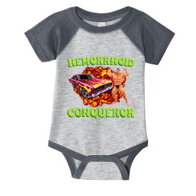 Hemorrhoid Conqueror Funny Meme Dank Weird Joke Women Infant Baby Jersey Bodysuit