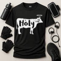 Holy Cow Funny Dairy Farmer Midwest Pride Cooling Performance Crew T-Shirt