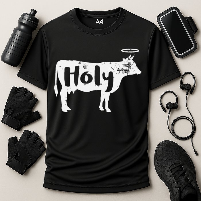 Holy Cow Funny Dairy Farmer Midwest Pride Cooling Performance Crew T-Shirt