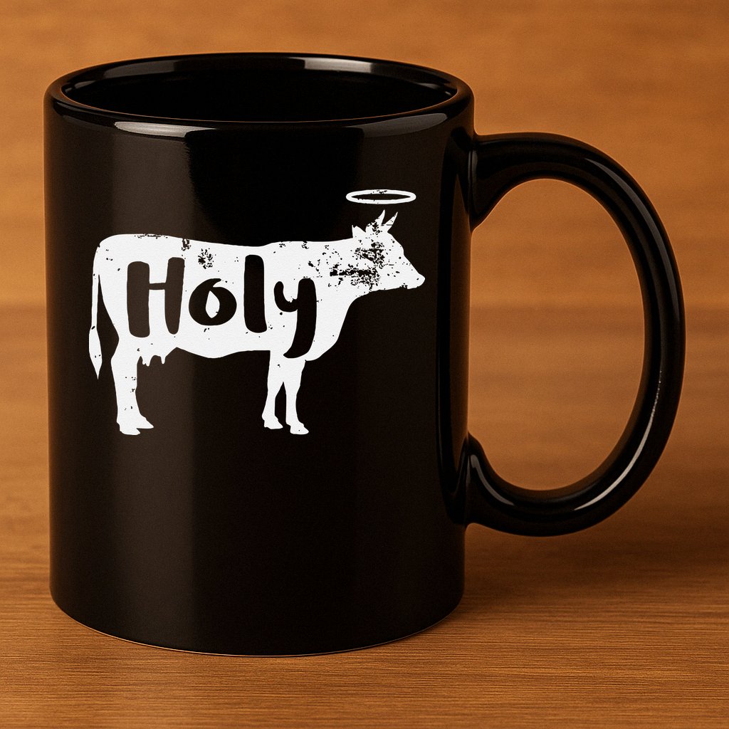 Holy Cow Funny Dairy Farmer Midwest Pride 11oz C Handle Ceramic Mug