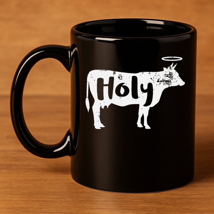 Holy Cow Funny Dairy Farmer Midwest Pride 11oz C Handle Ceramic Mug