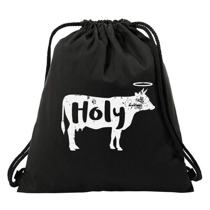 Holy Cow Funny Dairy Farmer Midwest Pride Drawstring Bag