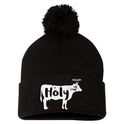 Holy Cow Funny Dairy Farmer Midwest Pride Pom Pom 12in Knit Beanie