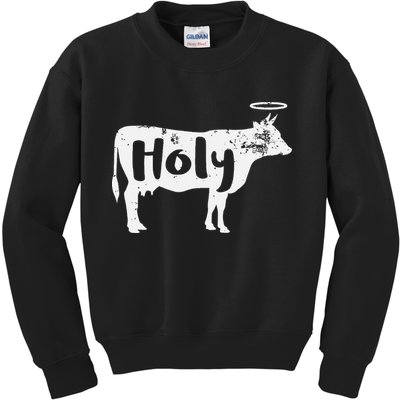 Holy Cow Funny Dairy Farmer Midwest Pride Kids Sweatshirt