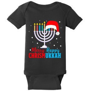 Hanukkah Christmas Funny Merry Happy Chrismukkah Jewish Baby Bodysuit