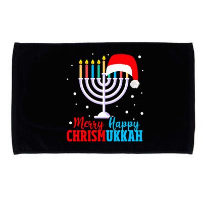 Hanukkah Christmas Funny Merry Happy Chrismukkah Jewish Microfiber Hand Towel