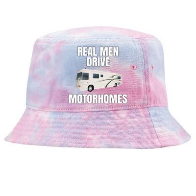 Happy Camper Funny Rver Rving Real Drive Motorhomes Gift Great Gift Tie-Dyed Bucket Hat