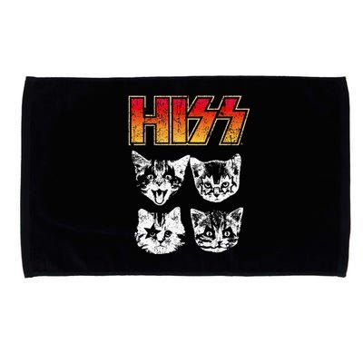 HISS Cat Funny Cats Kittens Rock Music Cat Lover Hiss Microfiber Hand Towel