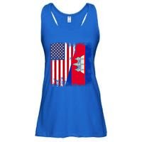 Half Cambodian Flag Vintage Cambodia Usa Gift Funny Gift Ladies Essential Flowy Tank