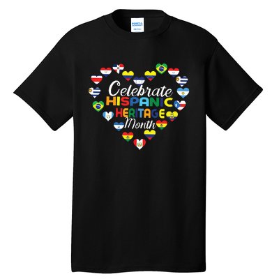 Hispanic Countries Flags Celebrate Hispanic Heritage Month Tall T-Shirt