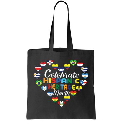 Hispanic Countries Flags Celebrate Hispanic Heritage Month Tote Bag