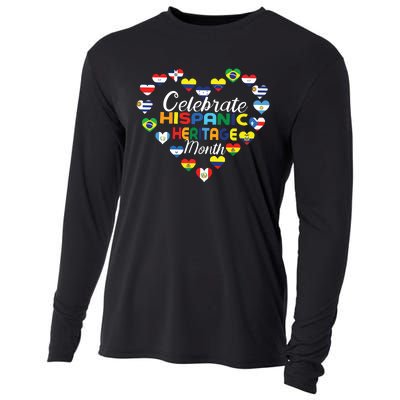 Hispanic Countries Flags Celebrate Hispanic Heritage Month Cooling Performance Long Sleeve Crew