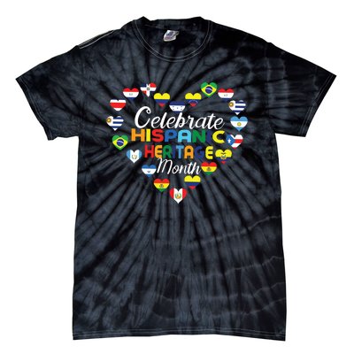 Hispanic Countries Flags Celebrate Hispanic Heritage Month Tie-Dye T-Shirt