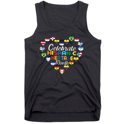 Hispanic Countries Flags Celebrate Hispanic Heritage Month Tank Top