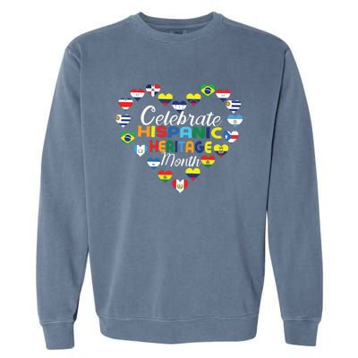 Hispanic Countries Flags Celebrate Hispanic Heritage Month Garment-Dyed Sweatshirt