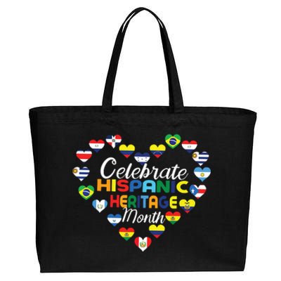 Hispanic Countries Flags Celebrate Hispanic Heritage Month Cotton Canvas Jumbo Tote