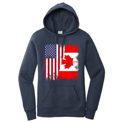 Half Canadian Flag Vintage Canada Usa Gift Great Gift Women's Pullover Hoodie