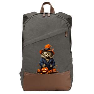 Halloween cats funny cat Halloween Cotton Canvas Backpack