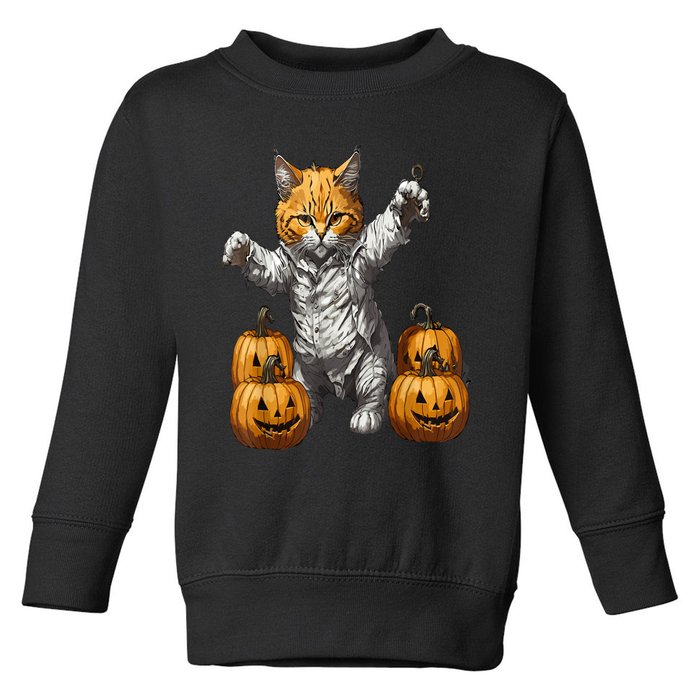 Halloween Cats Funny Cat Halloween Toddler Sweatshirt