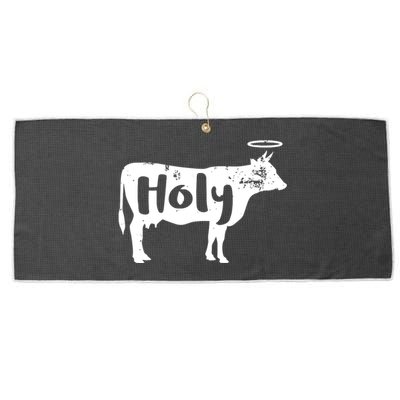 Holy Cow Funny Dairy Farmer Midwest Pride Large Microfiber Waffle Golf Towel