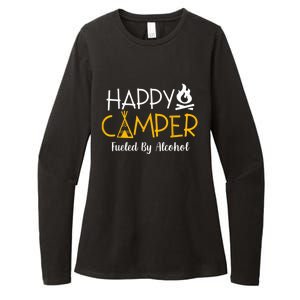 Happy Camper Fueled By Alcohol Funny Drinking Party Camping Womens CVC Long Sleeve Shirt