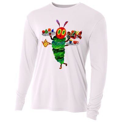 Hungry Caterpillar Funny Reading Book Cooling Performance Long Sleeve Crew