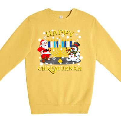 Happy Chrismukkah Funny Hanukkah Christmas Jewish Holiday Premium Crewneck Sweatshirt