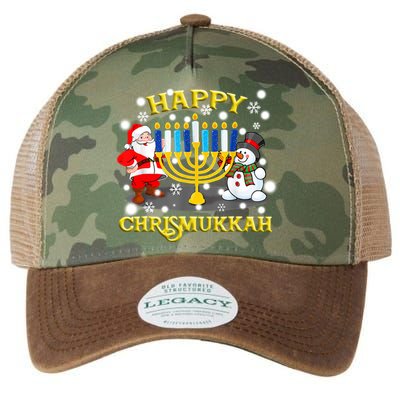 Happy Chrismukkah Funny Hanukkah Christmas Jewish Holiday Legacy Tie Dye Trucker Hat