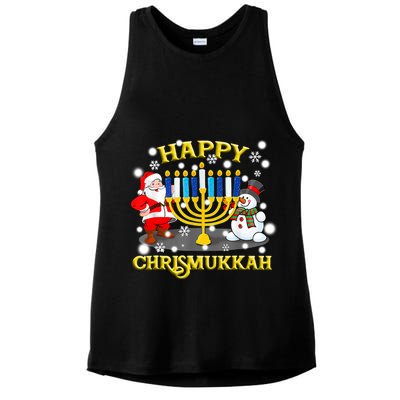 Happy Chrismukkah Funny Hanukkah Christmas Jewish Holiday Ladies PosiCharge Tri-Blend Wicking Tank