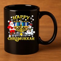 Happy Chrismukkah Funny Hanukkah Christmas Jewish Holiday 11oz C Handle Ceramic Mug