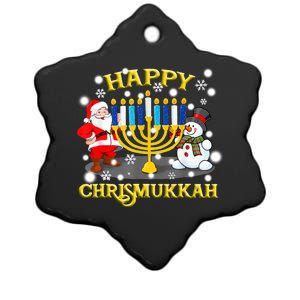 Happy Chrismukkah Funny Hanukkah Christmas Jewish Holiday Ceramic Star Ornament