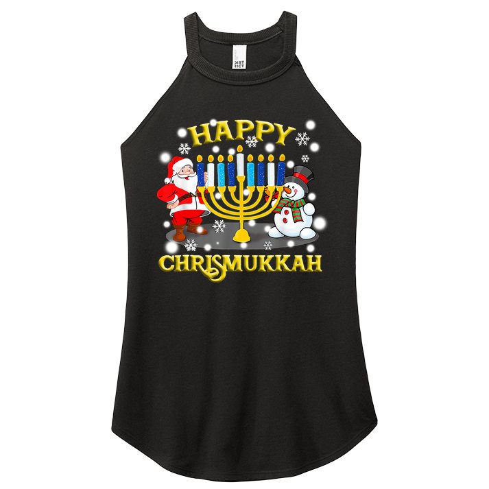 Happy Chrismukkah Funny Hanukkah Christmas Jewish Holiday Women's Perfect Tri Rocker Tank