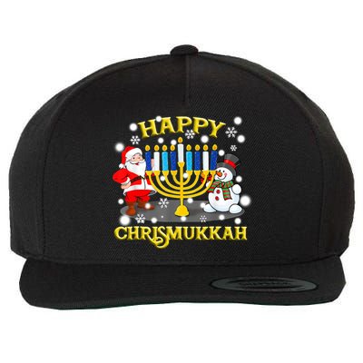 Happy Chrismukkah Funny Hanukkah Christmas Jewish Holiday Wool Snapback Cap