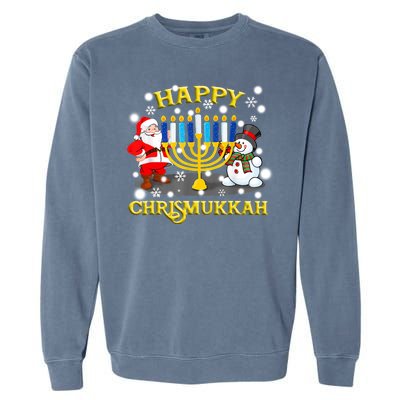 Happy Chrismukkah Funny Hanukkah Christmas Jewish Holiday Garment-Dyed Sweatshirt