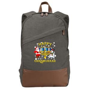 Happy Chrismukkah Funny Hanukkah Christmas Jewish Holiday Cotton Canvas Backpack