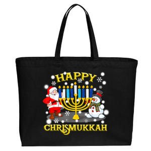 Happy Chrismukkah Funny Hanukkah Christmas Jewish Holiday Cotton Canvas Jumbo Tote