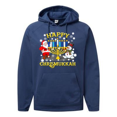 Happy Chrismukkah Funny Hanukkah Christmas Jewish Holiday Performance Fleece Hoodie