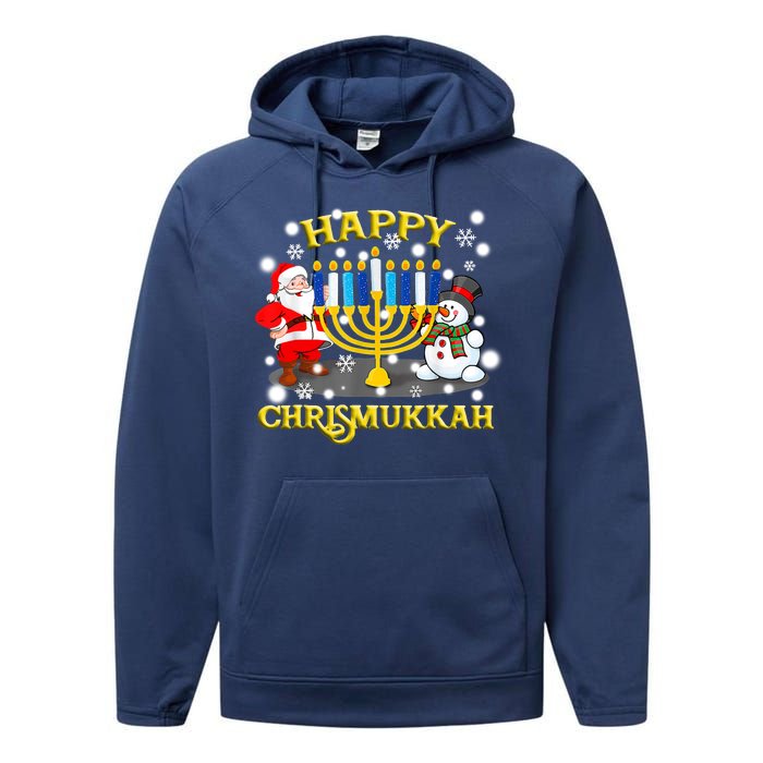 Happy Chrismukkah Funny Hanukkah Christmas Jewish Holiday Performance Fleece Hoodie