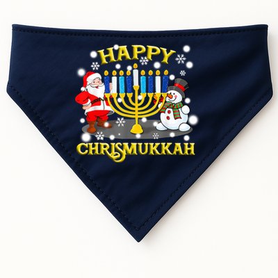 Happy Chrismukkah Funny Hanukkah Christmas Jewish Holiday USA-Made Doggie Bandana