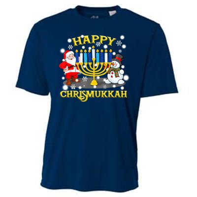 Happy Chrismukkah Funny Hanukkah Christmas Jewish Holiday Cooling Performance Crew T-Shirt