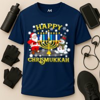 Happy Chrismukkah Funny Hanukkah Christmas Jewish Holiday Cooling Performance Crew T-Shirt