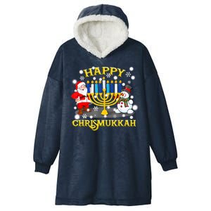 Happy Chrismukkah Funny Hanukkah Christmas Jewish Holiday Hooded Wearable Blanket