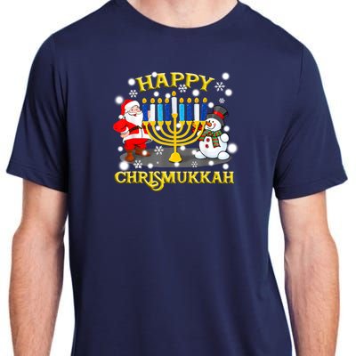 Happy Chrismukkah Funny Hanukkah Christmas Jewish Holiday Adult ChromaSoft Performance T-Shirt