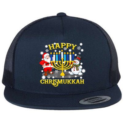 Happy Chrismukkah Funny Hanukkah Christmas Jewish Holiday Flat Bill Trucker Hat