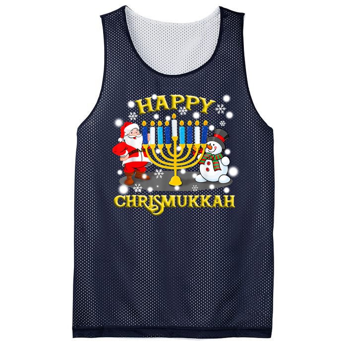 Happy Chrismukkah Funny Hanukkah Christmas Jewish Holiday Mesh Reversible Basketball Jersey Tank