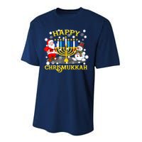 Happy Chrismukkah Funny Hanukkah Christmas Jewish Holiday Performance Sprint T-Shirt