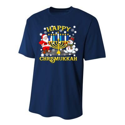 Happy Chrismukkah Funny Hanukkah Christmas Jewish Holiday Performance Sprint T-Shirt