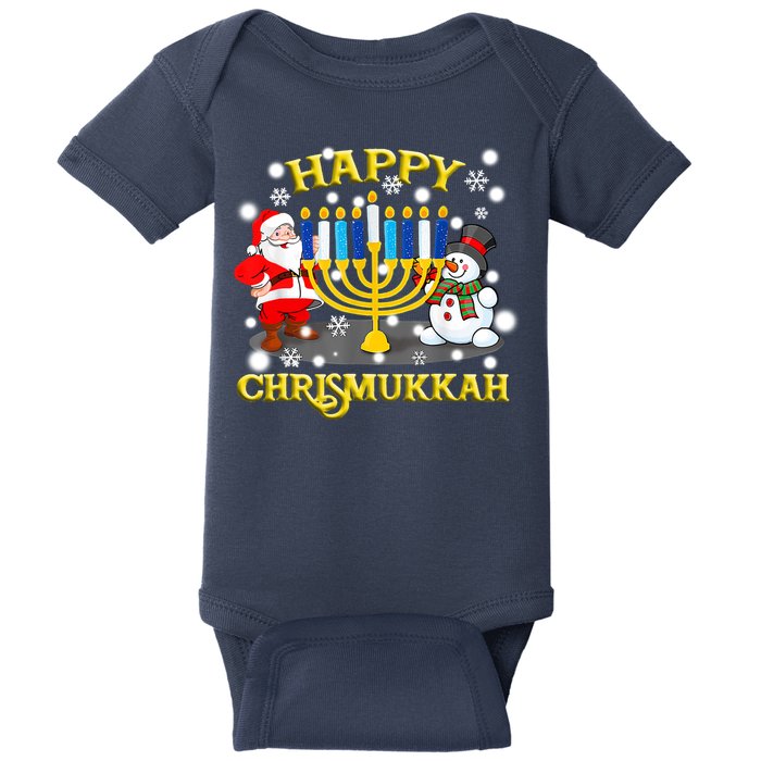 Happy Chrismukkah Funny Hanukkah Christmas Jewish Holiday Baby Bodysuit